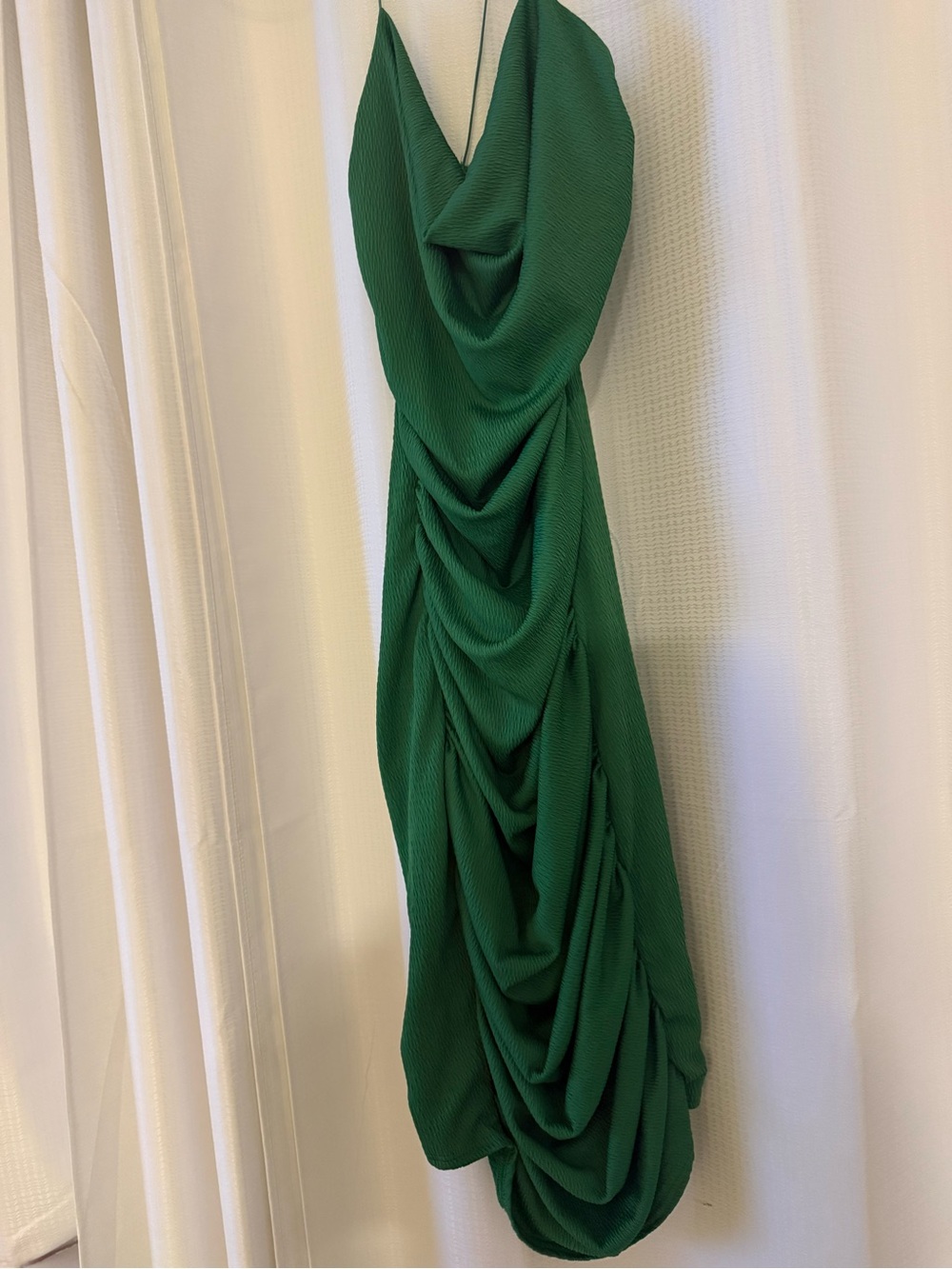 Green Draped Sleeveless Midi Dress women’s large 12